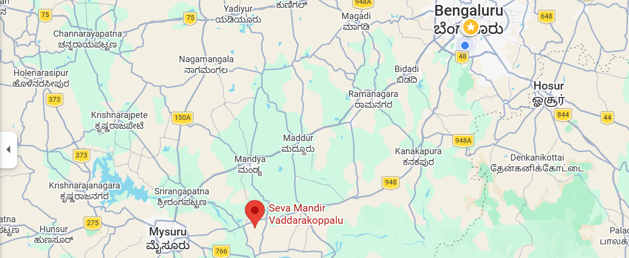 Map showing Vaddarakoppalu Seva Mandira location