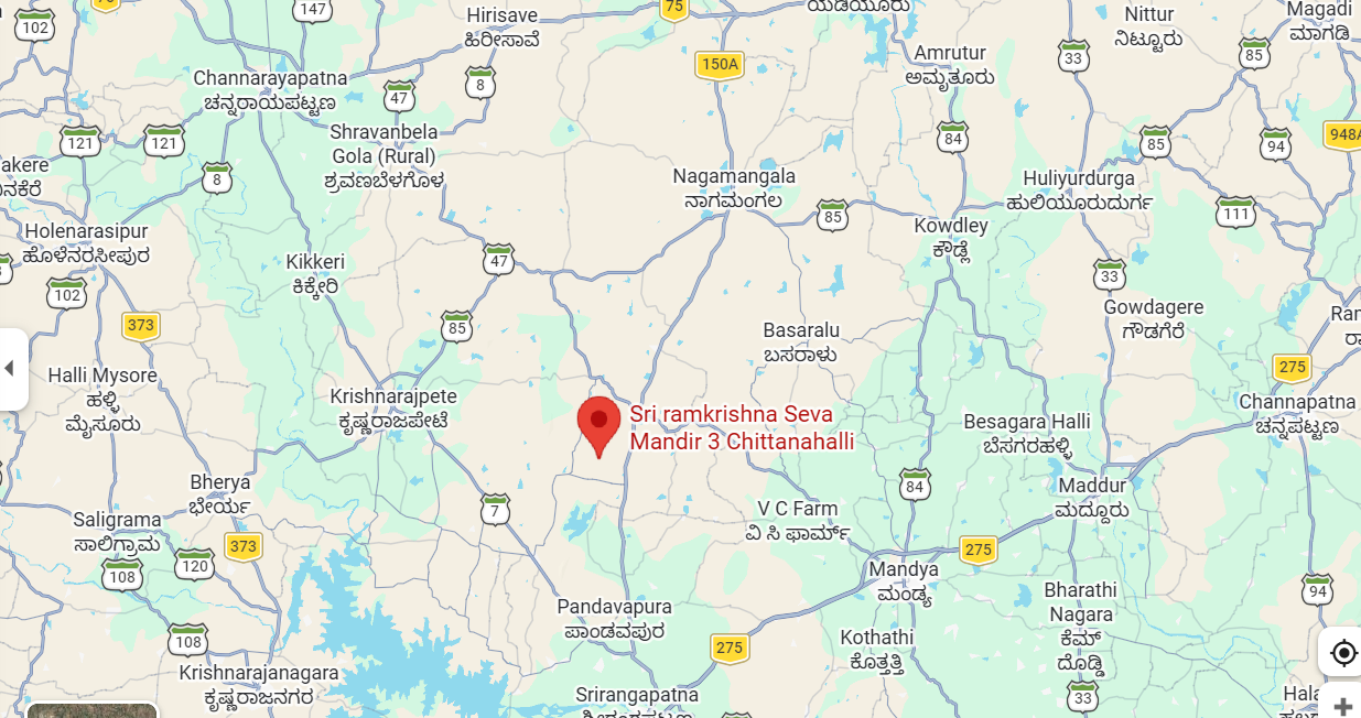 Map showing Chittanahalli Seva Mandira location