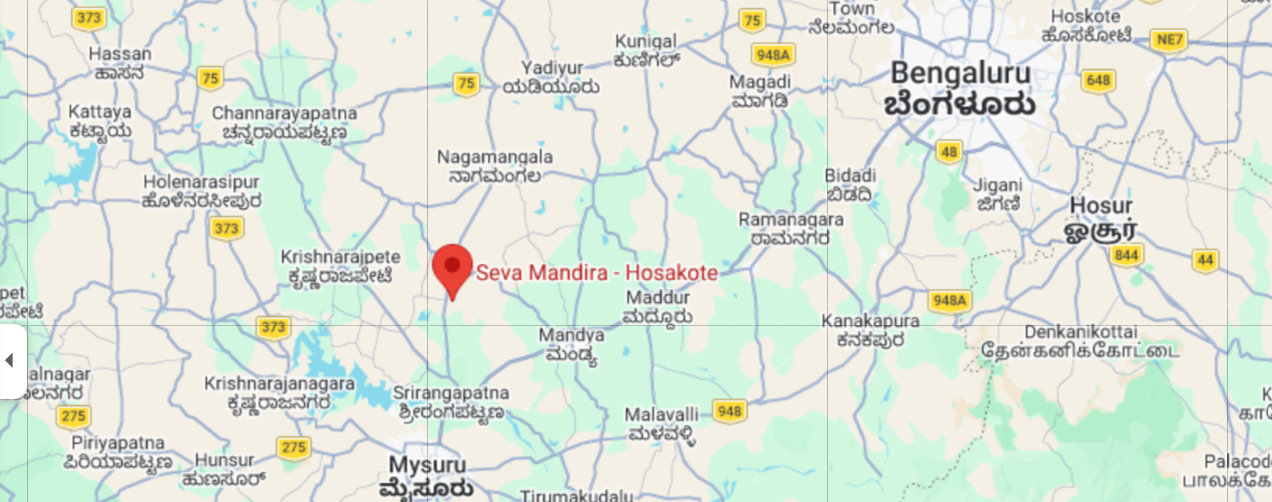 Map showing Hosakote Seva Mandira location