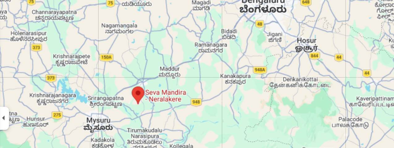 Map showing Neralekere Seva Mandira location